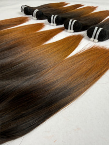 Extensiones de Cabello Humano Ombre Marrón Vietnamita – Cabello Virgen con Cutícula Alineada, Liso Natural, 100% Cabello Humano - Product Image 5