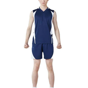 Camiseta de Baloncesto Sublimada Azul y Blanca para Hombre Five B, sin Mangas, Cuello en V, Absorbe la Humedad, Uniforme Deportivo, Fabricante de Ropa Deportiva - Product Image 5