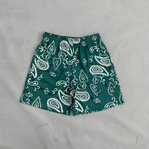 Nuevos pantalones cortos deportivos casuales americanos de lona transpirable con estampado de flor de cachemira, de cintura media, para fitness y baloncesto. - Product Image 4