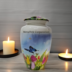 Customized Pink Butterfly Engraved Adult Funeral Cremation Urn Human <b>Ashes</b> Storage <b>Keepsake</b> Decorative Burial Memorial <b>Ashes</b> Urn - Product Image 5