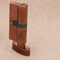 Set gagang pintu silinder kuningan padat premium 80mm, kombinasi kenop masuk berkunci aman dengan paket multi-kunci untuk vila mewah