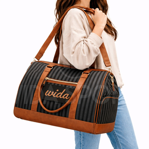 Sac de sport et de voyage personnalisé dernière génération en polyester avec garniture en cuir PU, grande capacité, fermeture éclair étanche, écologique, fabricant OEM ODM - Product Image 6