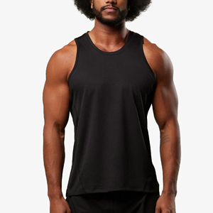 Débardeur d'été noir sans manches pour hommes, style décontracté et fitness, vente en gros - Product Image 1