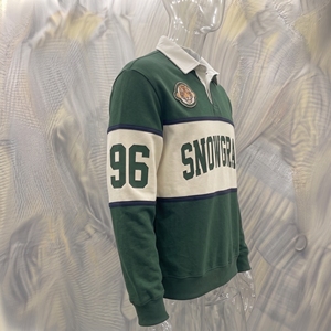 Chemise en jersey respirante unisexe Snowgrace à col en V court, rayée, coupe décontractée, printemps-été, adulte, polyester, broderie lettre - Product Image 2