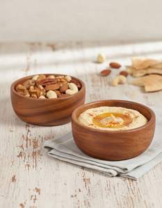 Tazón de Madera Natural Liso, Ecológico, Desechable, Resistente al Calor, Apto para Lavavajillas, para Cocina, Restaurante, Ensaladas, Sopas, Arroz - Product Image 1