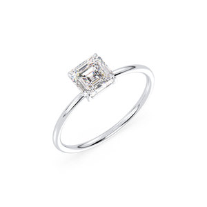 Bague de Fiançailles REYES sur Mesure avec Diamant de Laboratoire CVD Taille Asscher de 1,12 Carat, Or Massif 14K, Certifiée IGI - Product Image 1
