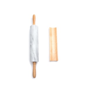 Rouleau à pâtisserie lourd en marbre et bois pour un étalage lisse de la pâte à roti, chapati, paratha, pour la pâtisserie et la préparation quotidienne en cuisine - Product Image 2