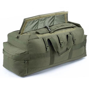 High Quality Olive Green Canvas <b>Duffel</b> <b>Bag</b> 56-75L Large Capacity Adjustable Strap Unisex Casual Travel Gym <b>Bag</b> Zipper Closure - Product Image 5