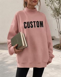 เสื้อสเวตเชิ้ตคอเต่าทรงโอเวอร์ไซส์สำหรับผู้หญิง คุณภาพพรีเมียม เนื้อผ้านุ่มสบาย สไตล์ลำลอง แฟชั่นสตรีท เหมาะสำหรับฤดูหนาว ขายส่ง - Product Image 1