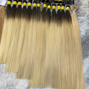 Cheveux humains vierges vietnamiens en vrac Rusahair, blonds, lisses, cuticules alignées, super double drawn, non-permés, à bandes adhésives, pour pose à la machine - Product Image 6