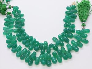 Cuentas de ónix verde natural en forma de lágrima, lisas, de 6x9 mm, cuentas sueltas de ónix verde, cuentas de ónix verde para la fabricación de joyería. - Product Image 5