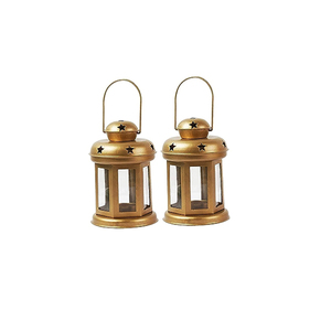 <b>Brass</b> <b>Lantern</b> With Star Cutouts Portable Home Decoration Candle Holder Durable Metal Handmade Candle <b>Lanterns</b> On Sale - Product Image 1
