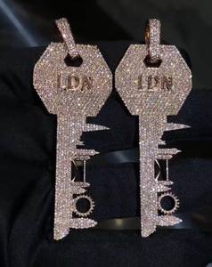 Colgante de Llave con Incrustaciones de Diamantes, Collar con Nombre Personalizado, Joyería Hip Hop, Colgante de Diamante Moissanita, Colgante de Plata de Ley 925, Oro Sólido - Product Image 2