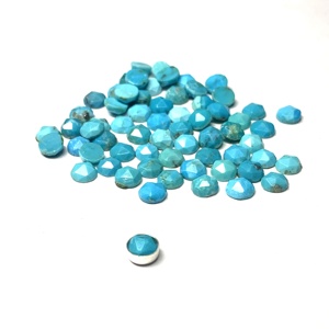 Turquoise naturelle, pierre ronde facettée de 5 mm, taille brillant, certifiée IGI, qualité supérieure pour la fabrication de bijoux - Product Image 3