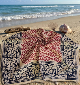 Organic Cotton <b>Bandana</b> Scarf Hand Block Print Paisley Design Floral Indian <b>Bandana</b> Scarf Boho Headscarf Natural Dye Cotton Scarf - Product Image 5