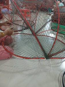 SOTAVILLE Cage de pêche pliable en acier galvanisé haute résistance avec monofilament PE, double nœud, résistante à l'abrasion, pour homard, crabe et poisson - Product Image 2