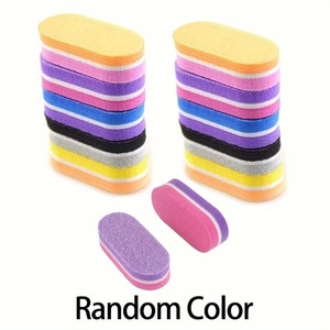 OME Double Sided Sponge Nail <b>File</b> Zebra Design Reusable Nail Care Tool 180 Grit Colorful Pattern Straight Shape Color <b>Box</b> - Product Image 6