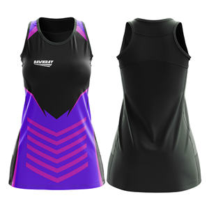 Proveedor de Uniformes Personalizados para Equipos de Netball |   Uniforme de Netball Sublimado con Logotipo, Nombre y Número del Equipo |   Poliéster Transpirable - Product Image 3