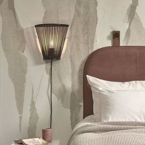 Cubierta de lámpara de pared de bambú de tendencia caliente lámpara colgante de pared de mimbre hecha a mano aplique decorativo Natural para pasillo y dormitorio decoración del hogar - Product Image 4