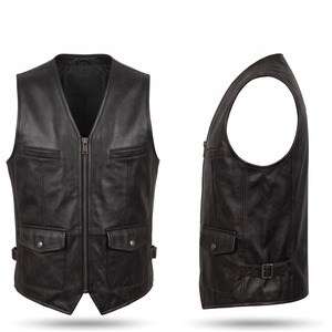 Veste en cuir de vache véritable, taille personnalisée, marron noir, homme, 100% cuir véritable, résistante à l'abrasion, printemps été, unisexe - Product Image 1