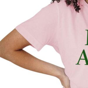 Camiseta I Love AKA, camiseta de algodón bordada en rosa y verde, Top informal de manga corta a la moda para mujeres y hombres, ropa cómoda de verano - Product Image 2