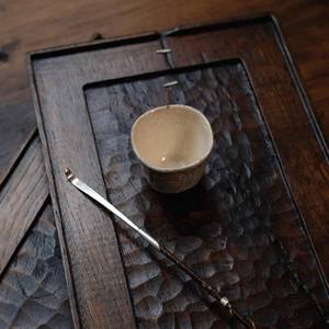 Plateau en bois Wabi-Sabi, plateau à thé sculpté à la main, plateau en bois rustique, décoration zen pour la maison, esthétique japonaise, look vintage, cadeau minimaliste - Product Image 5