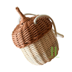 Mignon panier de rangement en forme d'écrou tissé à la main pour enfants tissé à la main meilleur vendeur rotin bonbons Snack panier de l'usine du Vietnam - Product Image 2