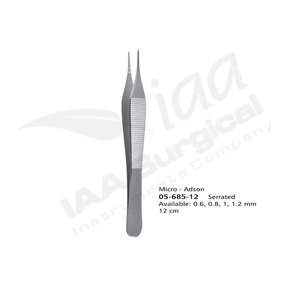 Pinzas Micro Adson de Grado Médico, 12 cm, Dentadas, 05-685-12, para Cirugía General, de Alta Calidad - Product Image 3