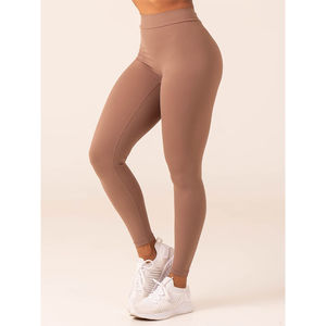 Conjunto de Leggings y Sujetador Deportivo de Yoga de 2 Piezas para Mujer, Reversible, Cintura en V, Color Mocha, Transpirable, OEM, Venta Caliente - Product Image 3