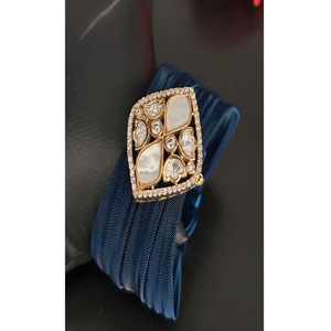 Royal Premium Quality Trendy Brass Gold Plated Single Openable Adjustable <b>Bangles</b> for Women & Girls for Wedding Collection - Product Image 2