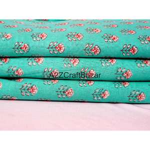 Tissu indien Sanganeri imprimé à la main 100 % coton de Jaipur, respirant, écologique et léger pour filles - Vente en gros - Product Image 1