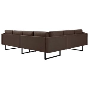 Sofá Modular Grande para Sala de Estar, 100% Poliéster, Madera Marrón y Acero - Product Image 4
