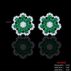 Elegantes pendientes de oro con diamantes naturales de color EF, corte brillante redondo, 1.57 ct, claridad VVS/VS, joyería fina de lujo para mujer, pendientes tipo stud. - Product Image 3