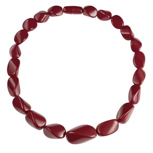 22 inch Long Burgundy Statement Necklace for Women, Handmade <b>Chunky</b> Necklace for Women Resin, Bohemian <b>Costume</b> <b>Jewellery</b> - Product Image 1