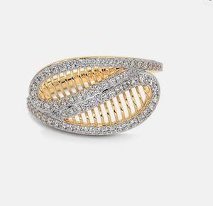 แหวนค็อกเทลเพชรทรงเรขาคณิต AMBER JEWELS เพชรเลี้ยงในห้องปฏิบัติการ ทองคำแท้ 14K ตัวเรือนแบบหนามเตย รับรองโดย IGI สไตล์ฮิปฮอป สำหรับผู้หญิง - Product Image 5