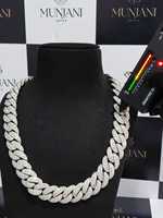 Cadena de Moissanita Estilo Cubano Grueso MUNJANI IMPLEX Modelo 488 con Cierre Personalizado, Chapado en Plata 925, Oro Rosa/Oro/Rodio, Collar Hip Hop