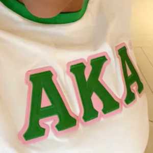 AKA <b>White</b> Premium <b>Shirt</b> Women Greek Letter Printed High Quality Fabric Comfortable Fit Casual Crewneck Top - Product Image 5