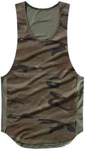 Camiseta sin mangas de camuflaje personalizada para hombre 2026, estilo Y-Back, para culturismo, gimnasio, entrenamiento, corte profundo, dobladillo curvo - Product Image 6