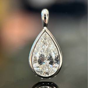 Luxury 925 <b>Silver</b> And 14k 18k <b>Solid</b> Gold Lab And Moissanite Diamond Cvd Jewelry Single Teardrop Pear Pendant <b>Necklace</b> - Product Image 6
