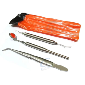 CLASTY INSTRUMENTS Ensemble de 3 instruments dentaires chirurgicaux manuels en acier inoxydable argenté - Product Image 1