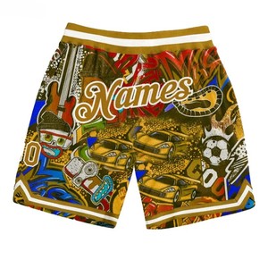 Shorts décontractés pour hommes, imprimés par sublimation, respirants, taille élastique, longueur mi-cuisse, style streetwear, fabricant OEM ODM - Product Image 1
