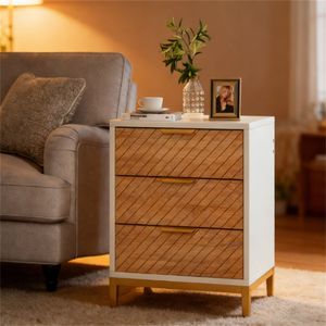 Mesa de Noche para Dormitorio con Espacio de Almacenamiento, Uso Versátil como Mesa Auxiliar o Mesa de Centro para Sala de Estar, Gabinete Elegante - Product Image 2