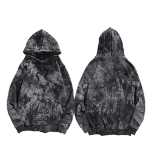 Sudadera con capucha oversize tie-dye unisex de forro polar, estilo streetwear, con bolsillo canguro y cordón, venta al por mayor, OEM, personalizada - Product Image 1