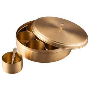 Boîte à épices vintage en laiton de haute qualité, finition martelée et polie, en laiton pur, pour la cuisine - Product Image 3