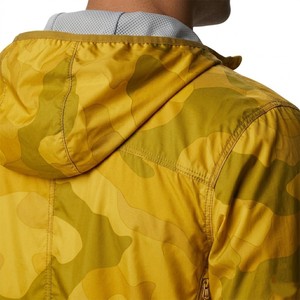Chaqueta Cortavientos con Capucha de Camuflaje Amarillo para Hombre MEYBA SPORTS, Ligera, Impermeable, con Cierre de Cremallera, Chaqueta Deportiva para Exteriores - Product Image 5