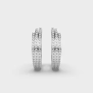 Eco Friendly Moissanite Round Diamond <b>Earrings</b> Stylish Modern Design Fine Jewelry for Women Everyday Wear Available For Sale - Product Image 2