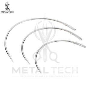 Aiguilles à extensions capillaires courbées de type C, en acier inoxydable robuste, pour kit d'extensions de salon – Fourniture directe usine - Product Image 5