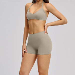Gym Shorts Ladies Sets Top and Bottom Women Yoga Fitness Set Essentials Tracksuit Active Wear Top Women Shorts and Bra - Product Image 6