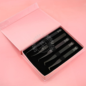 Meilleure pince à épiler à isolation droite pour extension de cils Pointe à crochet Pince à épiler incurvée Acier inoxydable 45 90 Volume de la pointe Pince à épiler pour cils - Product Image 3
