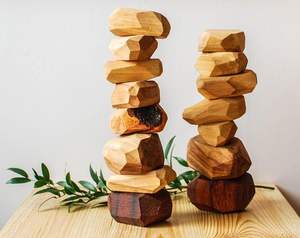 High Quality Eco-Friendly Wooden Square <b>Balance</b> <b>Game</b> Handmade Stacking Stones Toy for Housewarming Birthday Wholesale Bulk Price - Product Image 2